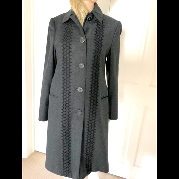 Carolina Herrera gray wool coat 8 - Picture 2 of 16